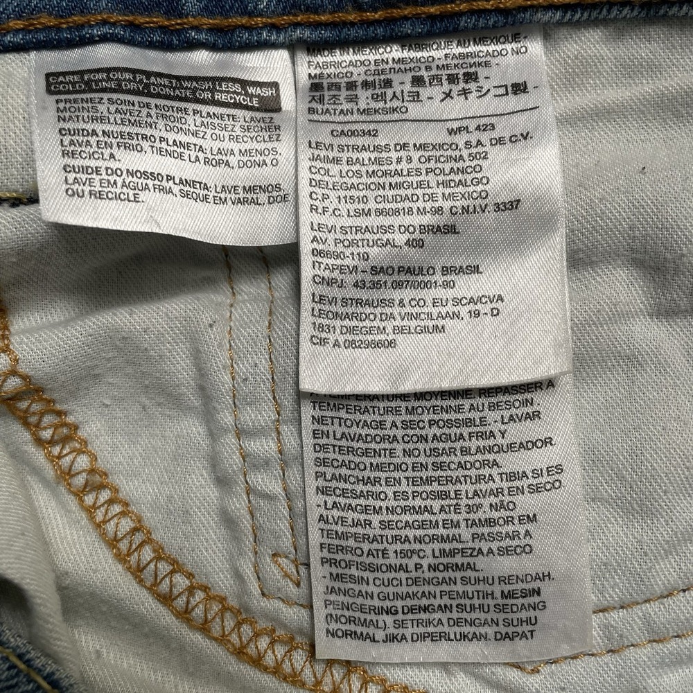 Levi's 513 Slim Straight Jeans Men's 34x32 Distressed Medium Wash Denim - Picture 5 of 7